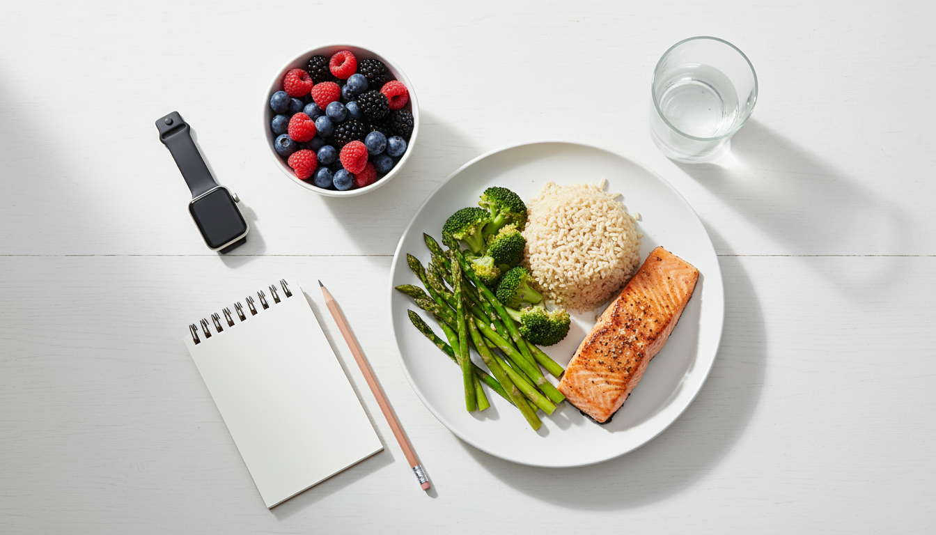 fitnessfloor-blog626145 fitnessfloor-blog626145: Gesundes Mittagessen mit Lachs, Reis und Gemüse