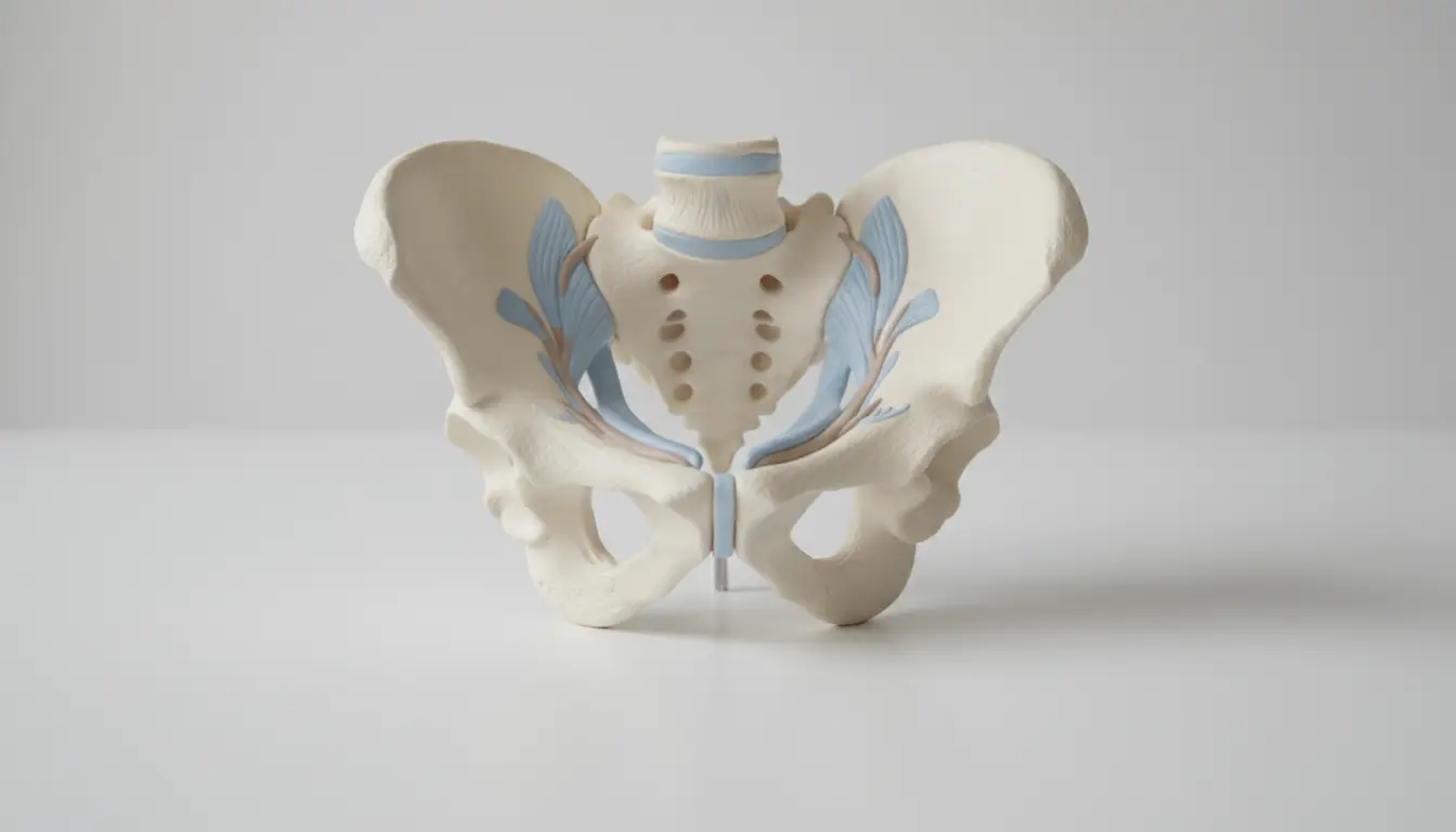 Beckenmodell aus Kunststoff mit Ilium und Sakrum.
