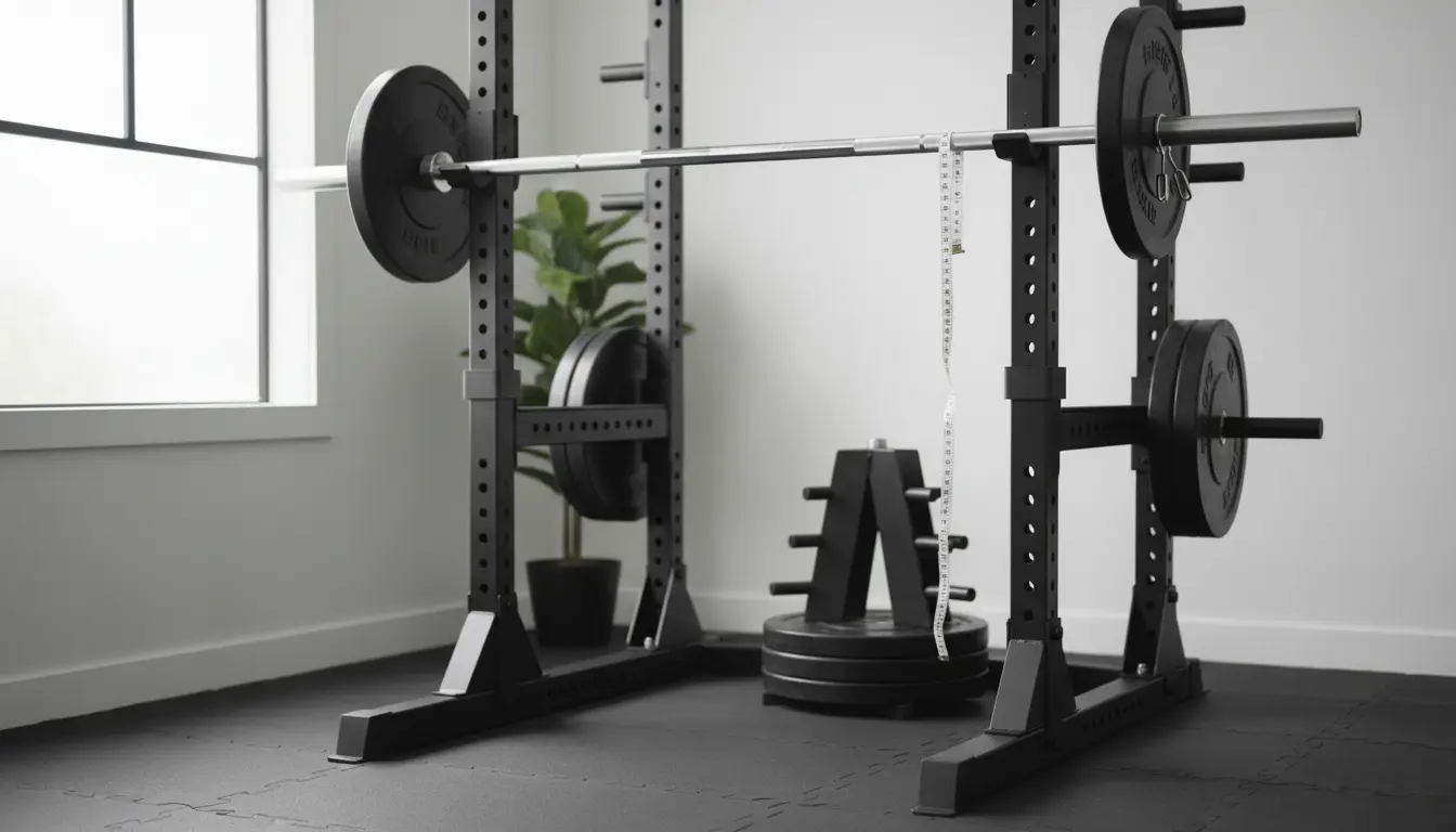 fitnessfloor-blog974975 Fitnessstudio: Langhantel am Squat-Rack mit Scheiben.